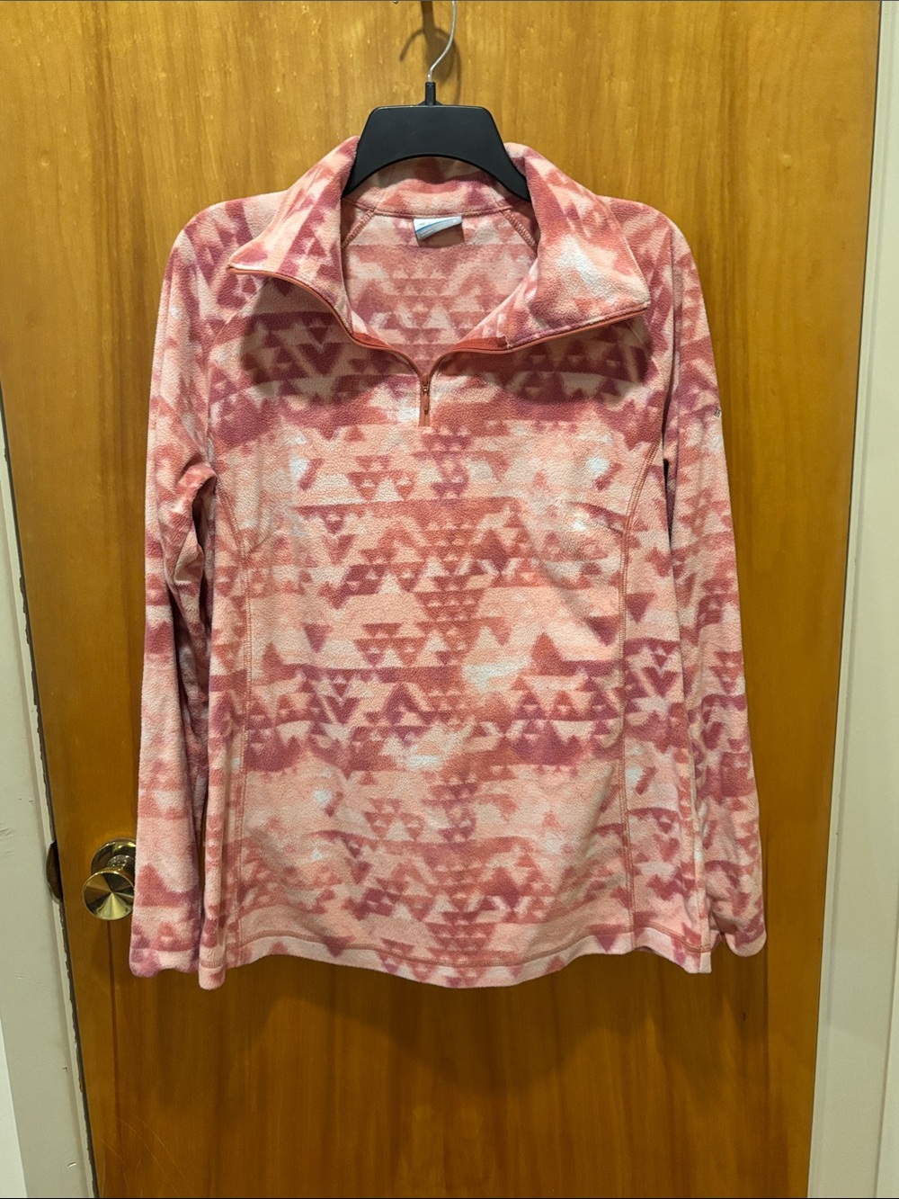 Columbia Pink Geo-Print Quarter Zip Fleece Pullover
